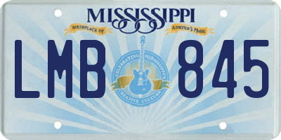 MS license plate LMB845
