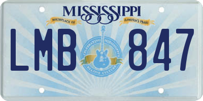 MS license plate LMB847