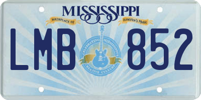 MS license plate LMB852