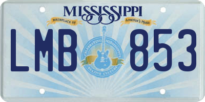 MS license plate LMB853