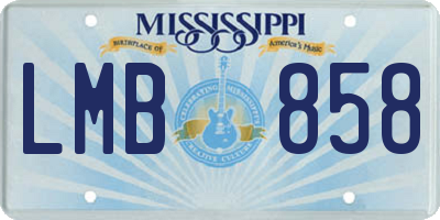 MS license plate LMB858