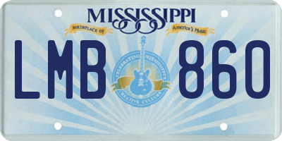 MS license plate LMB860