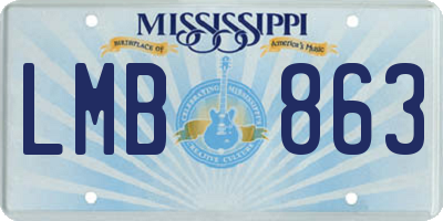 MS license plate LMB863