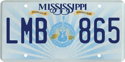 MS license plate LMB865