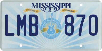 MS license plate LMB870