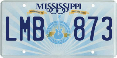 MS license plate LMB873
