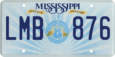 MS license plate LMB876