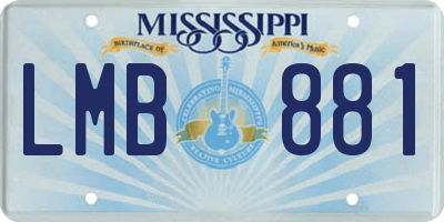 MS license plate LMB881