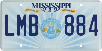 MS license plate LMB884