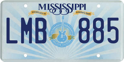 MS license plate LMB885