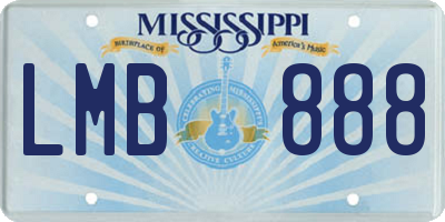 MS license plate LMB888