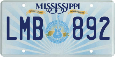 MS license plate LMB892