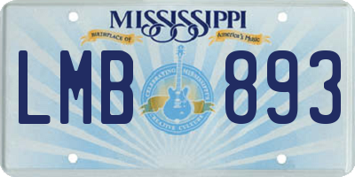 MS license plate LMB893