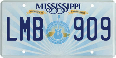 MS license plate LMB909