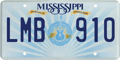 MS license plate LMB910