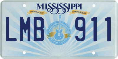 MS license plate LMB911
