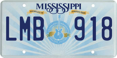 MS license plate LMB918
