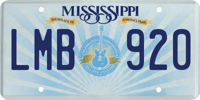 MS license plate LMB920