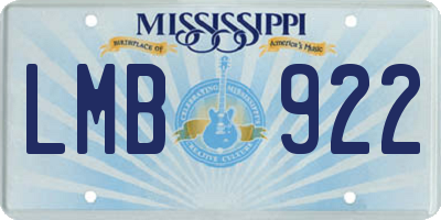 MS license plate LMB922