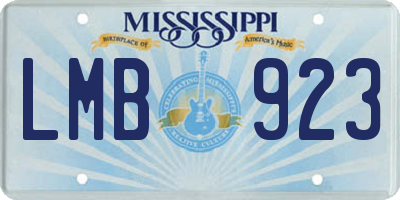 MS license plate LMB923