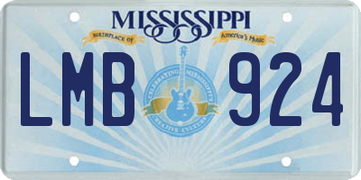 MS license plate LMB924