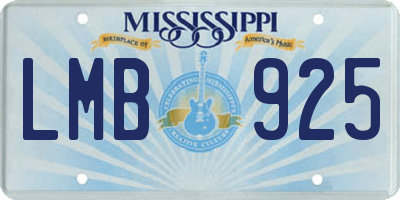 MS license plate LMB925