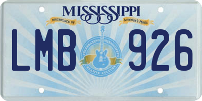 MS license plate LMB926