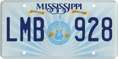 MS license plate LMB928