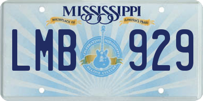 MS license plate LMB929