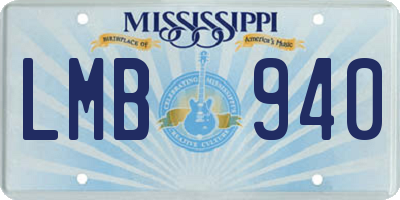 MS license plate LMB940