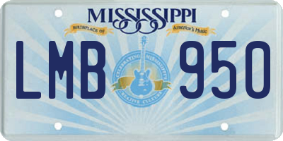 MS license plate LMB950