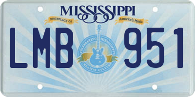 MS license plate LMB951