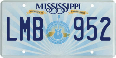 MS license plate LMB952