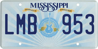 MS license plate LMB953