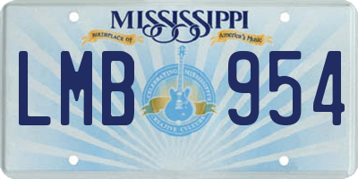 MS license plate LMB954
