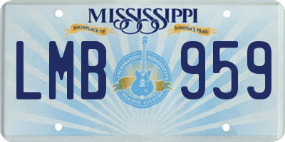 MS license plate LMB959