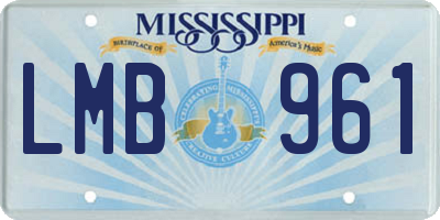 MS license plate LMB961