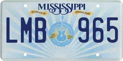 MS license plate LMB965