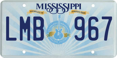 MS license plate LMB967