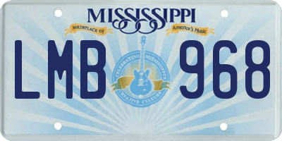 MS license plate LMB968