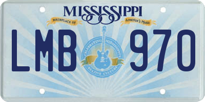 MS license plate LMB970