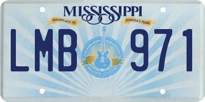 MS license plate LMB971