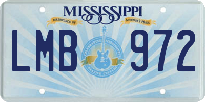 MS license plate LMB972