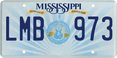 MS license plate LMB973