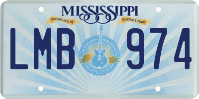 MS license plate LMB974
