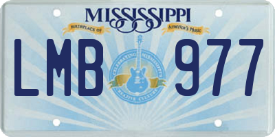 MS license plate LMB977