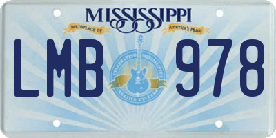 MS license plate LMB978