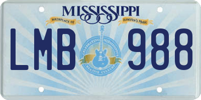 MS license plate LMB988