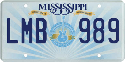 MS license plate LMB989