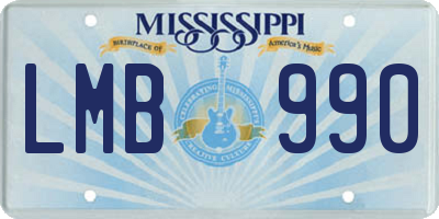 MS license plate LMB990
